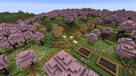 beautiful cherry blossom seeds minecraft|cherry blossom village minecraft seeds.